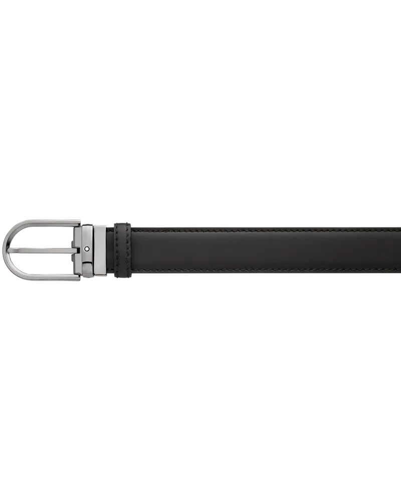 Montblanc Gürtel aus Leder in Schwarz mit hufeisenförmiger Schließe, 35 mm - Schwarz - Leder - MB128770 - Gürtel Schwarz