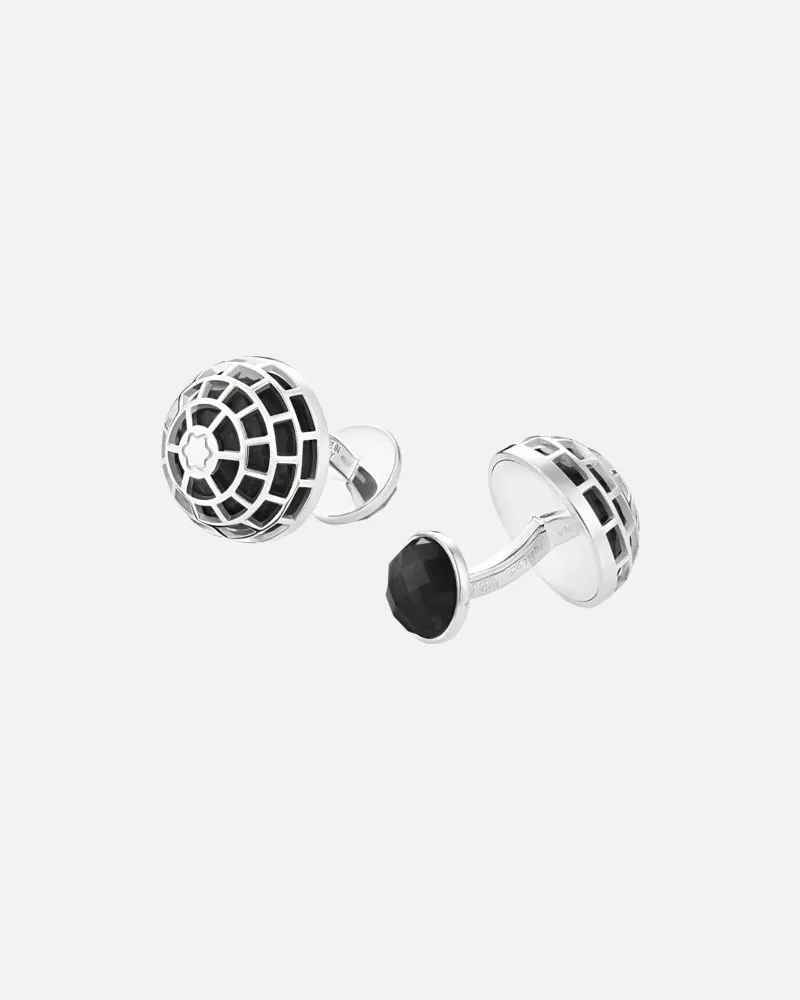 Montblanc Montblanc Meisterstück Manschettenknöpfe Mit Onyx - Manschettenknöpfe - Silber Silber