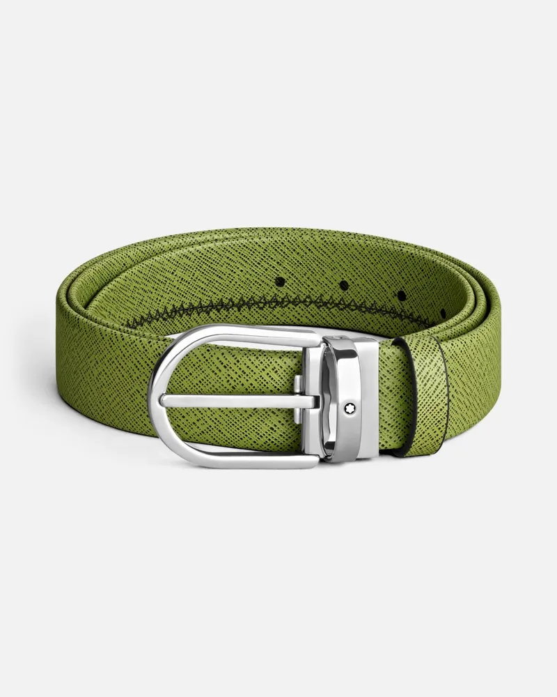 Montblanc Gürtel Aus Leder In Multilime Mit Hufeisenförmiger Schließe, 35 mm - Gürtel 