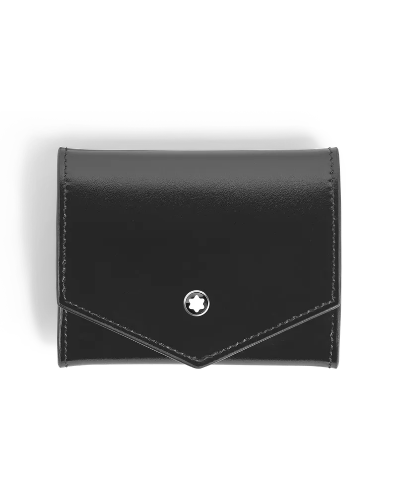 Montblanc Münzbörse Montblanc Envelope - Schwarz/Red Oak - Leder - MB223129 - Münzbörsen Schwarz
