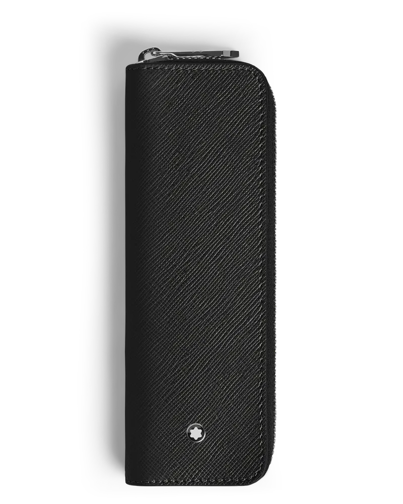 Montblanc Sartorial Etui für 1 Schreibgeräte mit Reißverschluss - Schwarz - Leder - MB220368 - Schreibgeräteetuis Schwarz