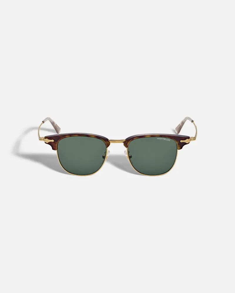 Montblanc Rechteckige Sonnenbrille Mit Goldfarbener Metallfassung - Sonnenbrillen - Gold Gold