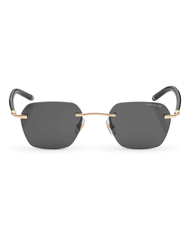 Montblanc Eckige Sonnenbrille mit goldfarbener Metallfassung - Gold - Metall - MB131307 - Sonnenbrillen Gold