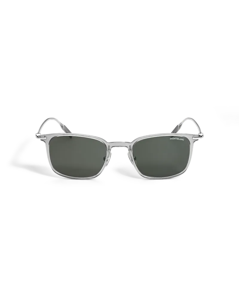 Montblanc Rechteckige Sonnenbrille mit grauem Spritzgussrahmen - Grau - Metall und Einspritzung - MB139347 - Sonnenbrillen Grau