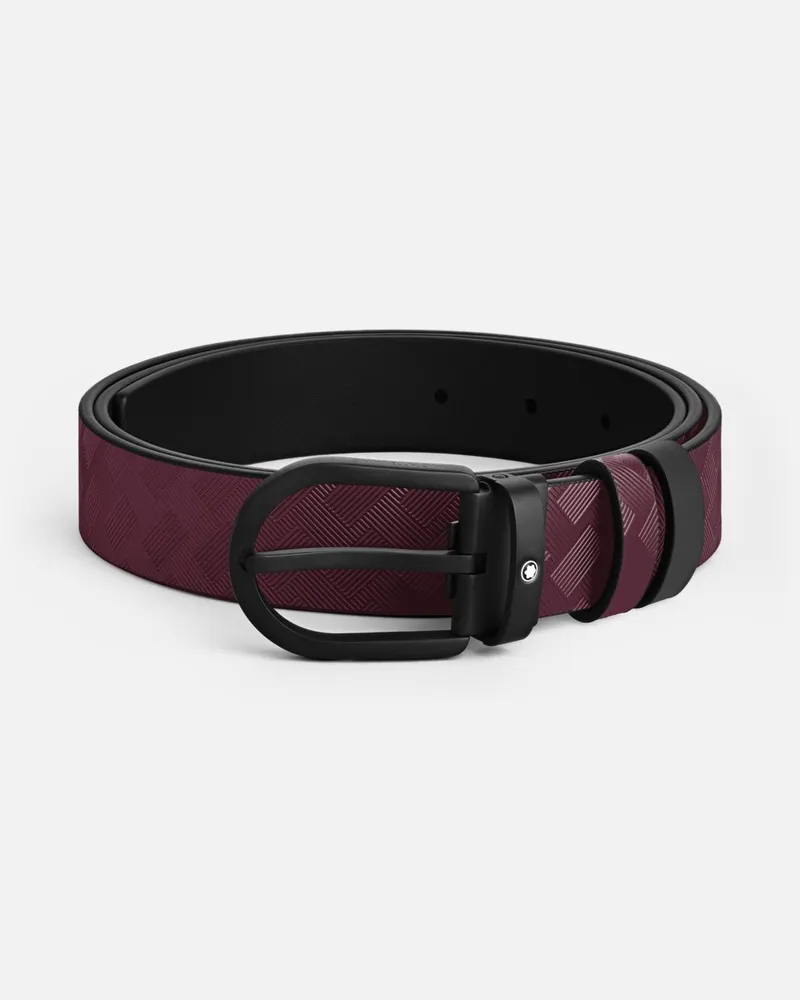 Montblanc Wenderiemen Aus Leder In Cassis/schwarz Mit Hufeisenförmiger Schließe, 30 Mm - Gürtel 