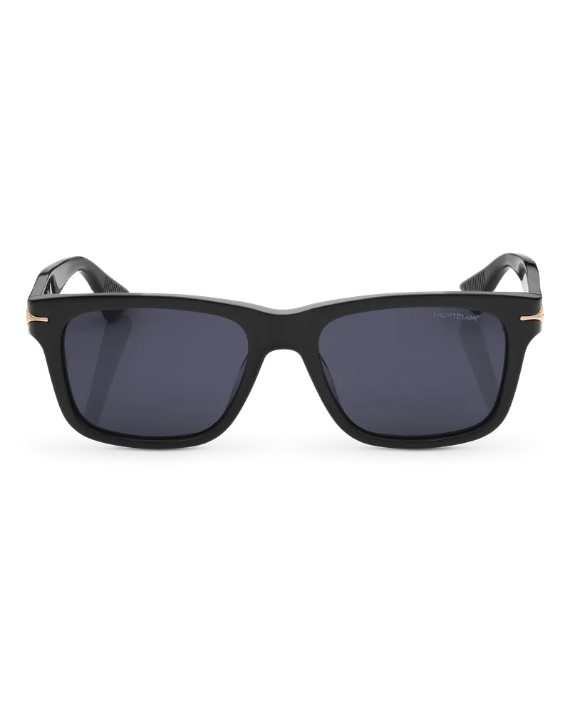 Montblanc Rechteckige Sonnenbrille mit schwarzer Kunststofffassung - Schwarz - Kunststoff - MB131230 - Sonnenbrillen Schwarz