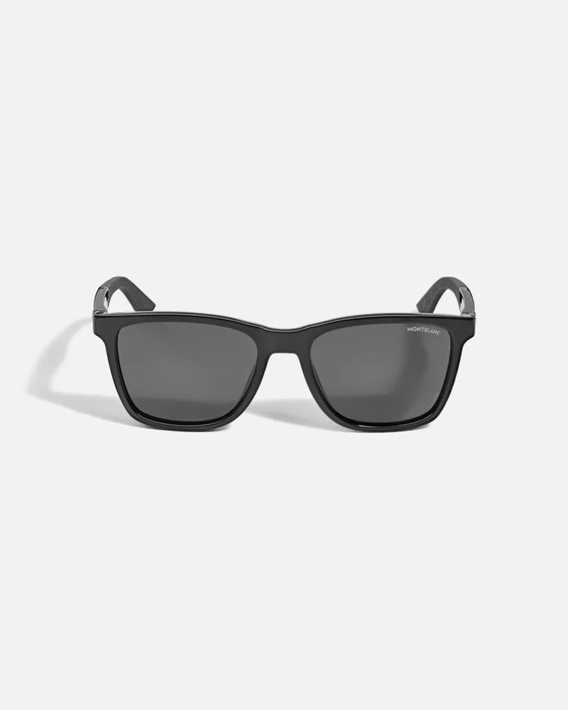 Montblanc Rechteckige Sonnenbrille Mit Schwarzer Eingespritzter Fassung - Sonnenbrillen - Schwarz Schwarz