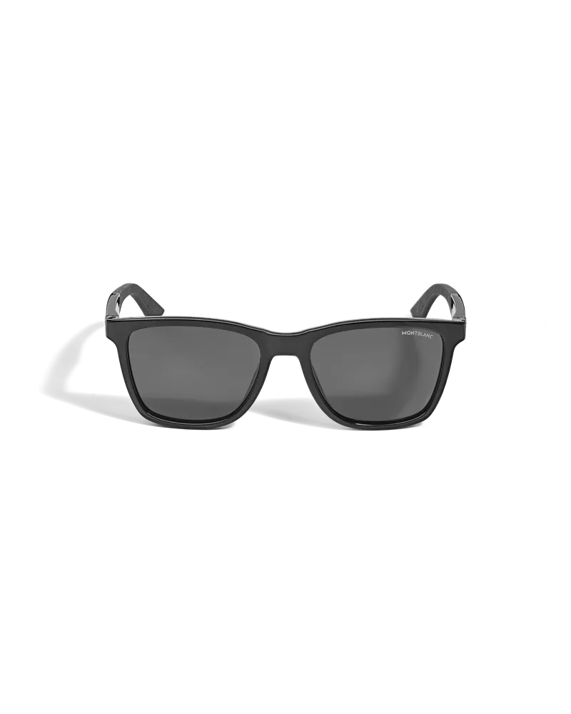 Montblanc Rechteckige Sonnenbrille mit schwarzer eingespritzter Fassung - Schwarz - Eingespritzt - MB135561 - Sonnenbrillen Schwarz