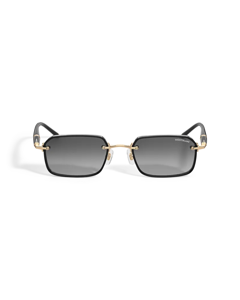 Montblanc Rechteckige Sonnenbrille mit schwarzer Metallfassung - MB137182 - Sonnenbrillen 