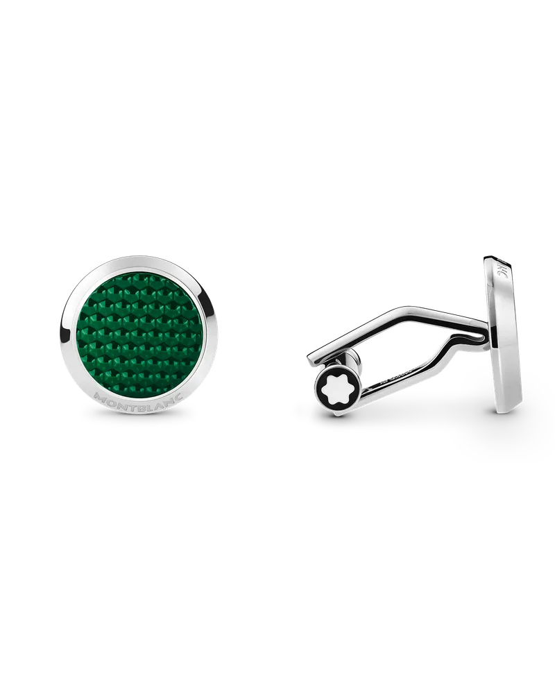 Montblanc Meisterstück Manschettenknöpfe grün - Edelstahl - MB129831 - Cufflinks 