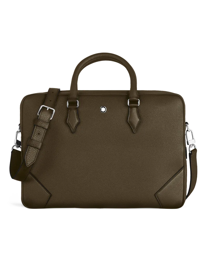 Montblanc Mittelgroße Schreibmappe aus Grain Leder - Khaki - Leder - MB220455 - Dokumententaschen Khaki