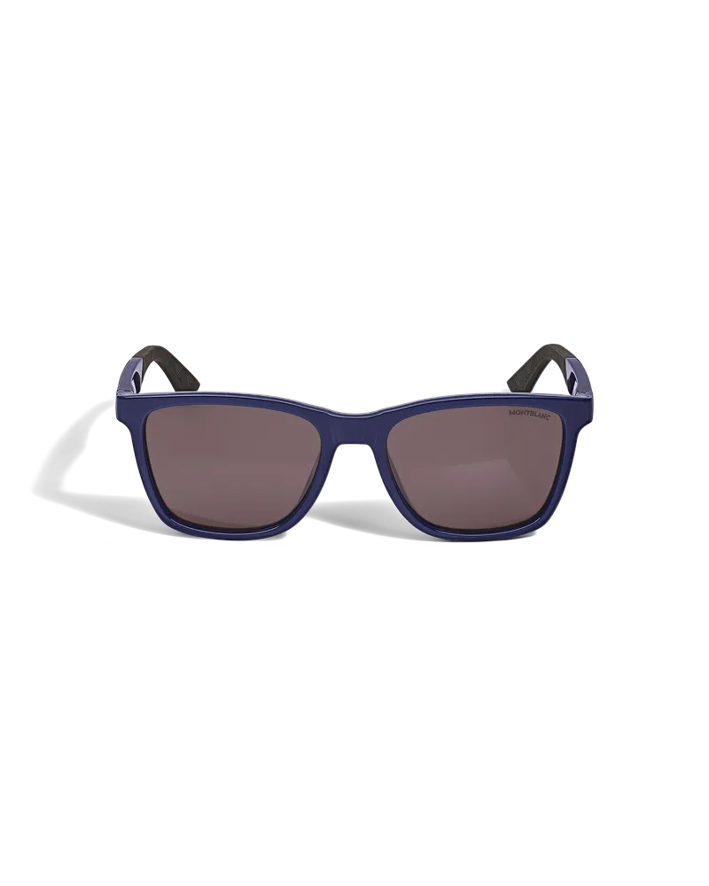 Montblanc Eckige Sonnenbrille mit blauer eingespritzter Fassung - Blau - Eingespritzt - MB134862 - Sonnenbrillen Blau