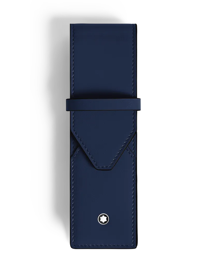 Montblanc Etui Montblanc Envelope für 2 Schreibgeräte - Tintenblau - Leder - MB221366 - Schreibgeräteetuis Tintenblau