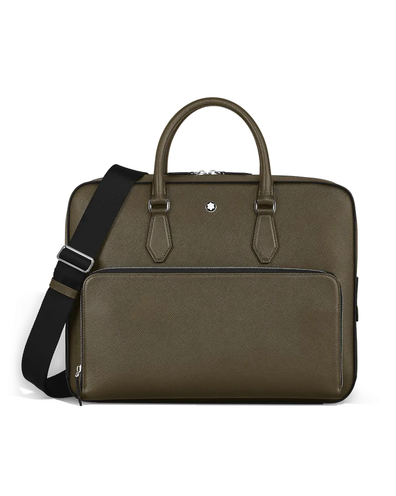 Montblanc Mittelgroße Schreibmappe mit Tasche aus Sartorial Leder - Khaki - Leder - MB221546 - Dokumententaschen Khaki