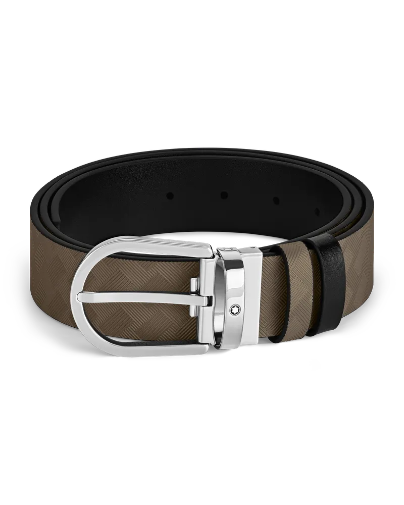 Montblanc Wendbarer Gürtel mit hufeisenförmiger Schließe 35 mm aus Extreme Leder - MB220983 - Gürtel 