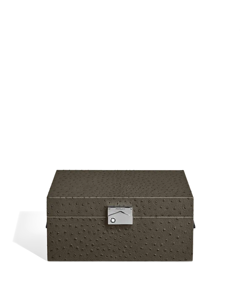 Montblanc Sammler-Box für Uhren, Leder mit Straußenprägung, Khaki - Khaki - Leder - MB136554 - Sammlerboxen Khaki