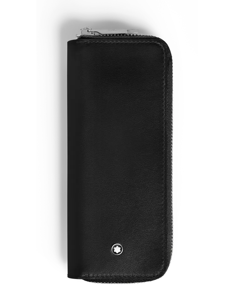 Montblanc Etui für 2 Schreibgerät mit Reißverschluss aus Meisterstück Leder - Schwarz - Leder - MB221452 - Schreibgeräteetuis Schwarz