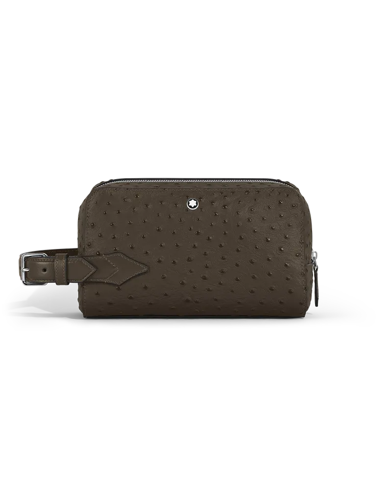 Montblanc Kosmetik-Clutch aus Leder mit Straußenprägung - Khaki - Leder - MB220471 - Clutches Khaki