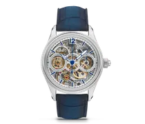 Montblanc 1858 The Unveiled Secret Minerva Monopusher Chronograph Limited Edition - 58 Exemplare - Blau / Silberfarben - STAHL, GRAUGOLD