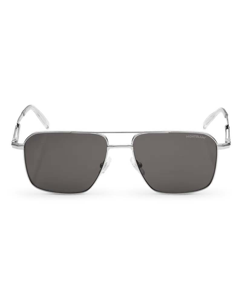 Montblanc Rechteckige Sonnenbrille mit silberfarbener Metallfassung - Silber - Metall - MB131313 - Sonnenbrillen Silber