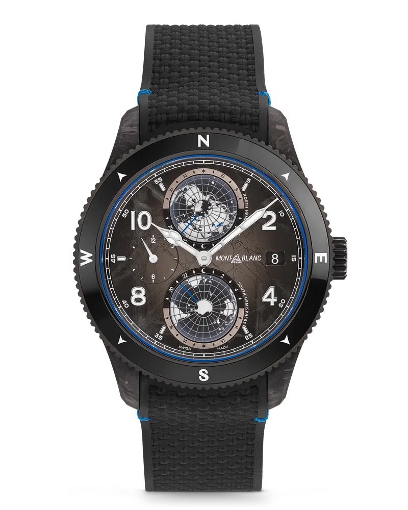 Montblanc Montblanc 1858 Geosphere CARBO₂ 0 Oxygen Limited Edition - 1969 Exemplare - Schwarz - TITAN, CARBON - MB132300 - Uhr Schwarz