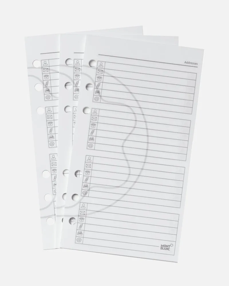Montblanc Telefon- Und Adressbuchseiten, Medium - Kalender/notizblock-einlagen - Weiß Weiß