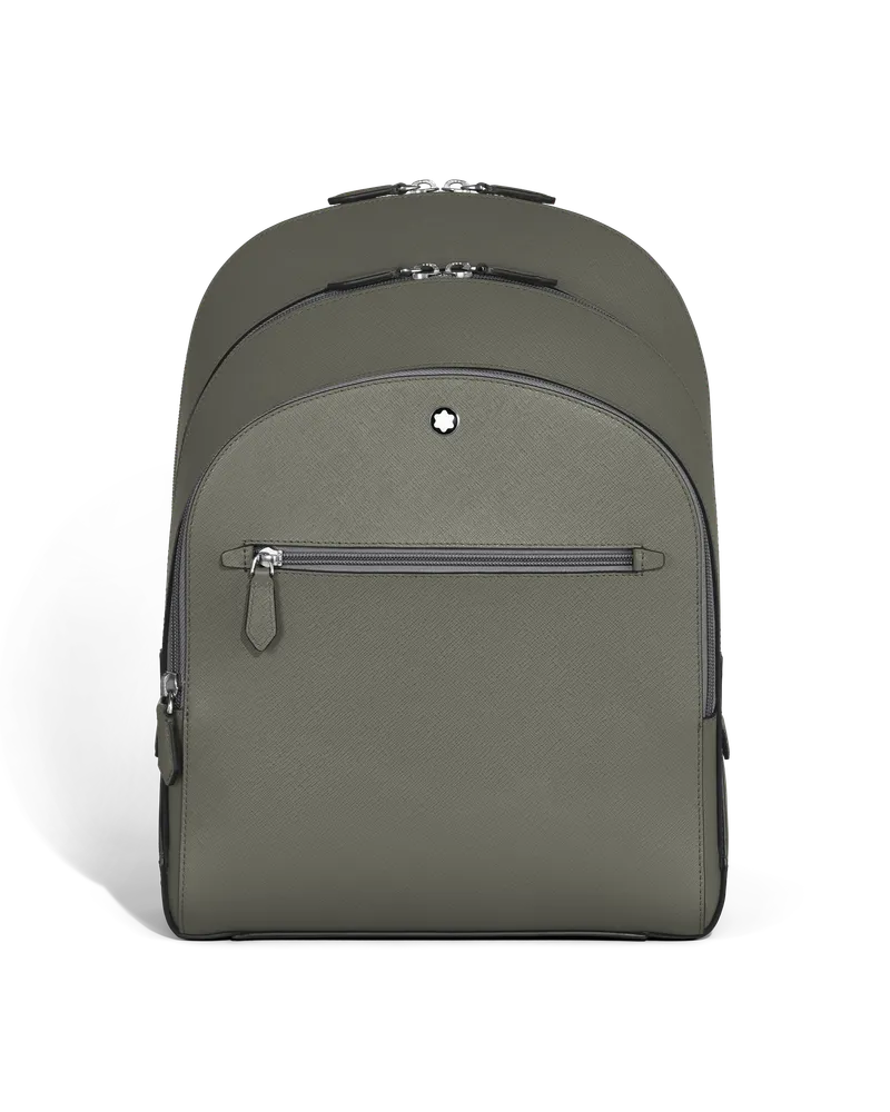 Montblanc Sartorial Rucksack mittelgroß mit 3 Hauptfächern - Mittelgrau - Leder - MB199360 - Rucksäcke Mittelgrau