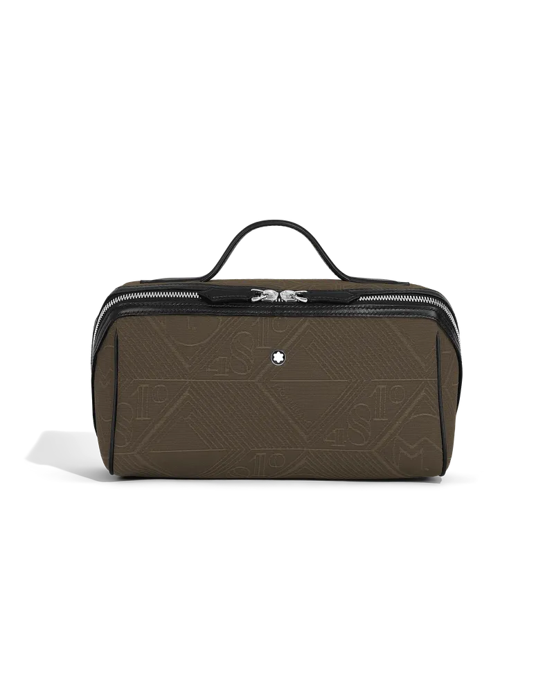 Montblanc Kosmetiktasche aus 4810 Jacquard - Khaki - Stoff und Leder - MB220264 - Kulturtaschen Khaki