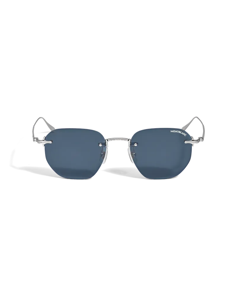 Montblanc Runde Sonnenbrille mit silberfarbener Metallfassung - Silber - Metall - MB135571 - Sonnenbrillen Silber