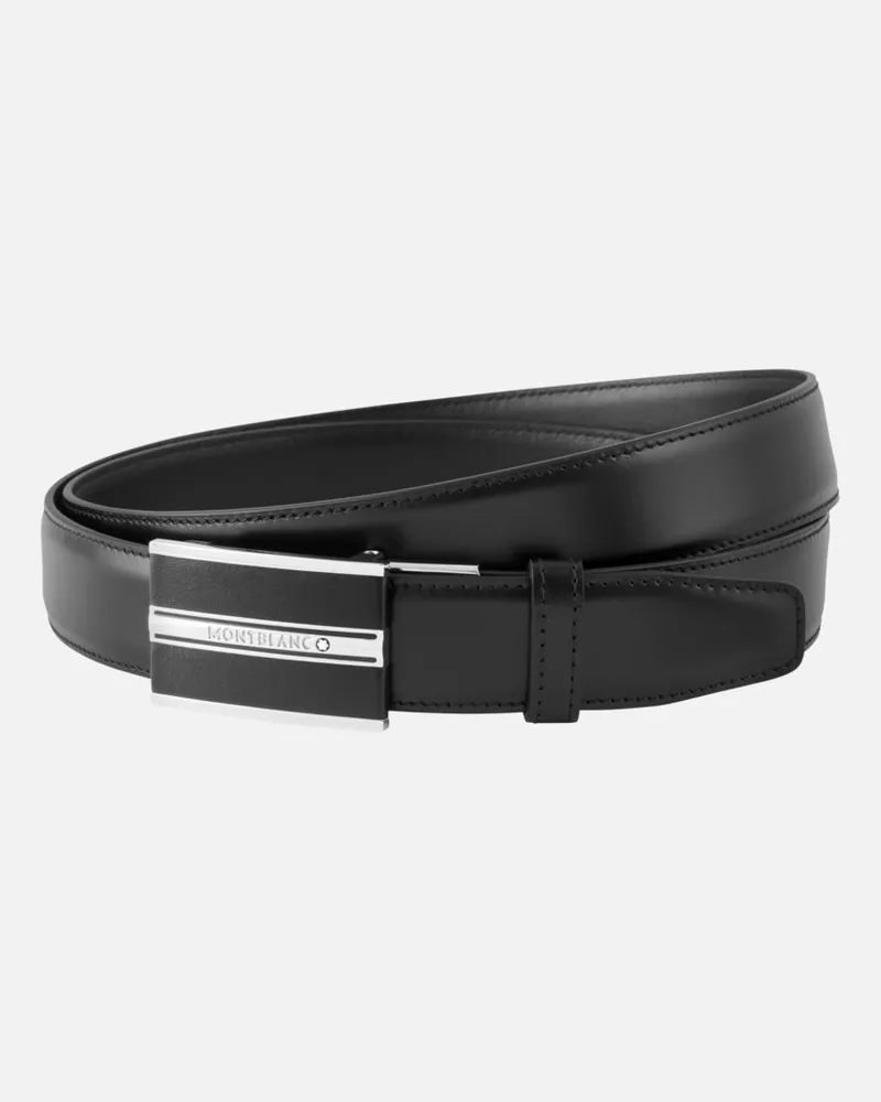 Montblanc Gürtel Aus Leder In Schwarz, 30 Mm - Gürtel - Schwarz Schwarz