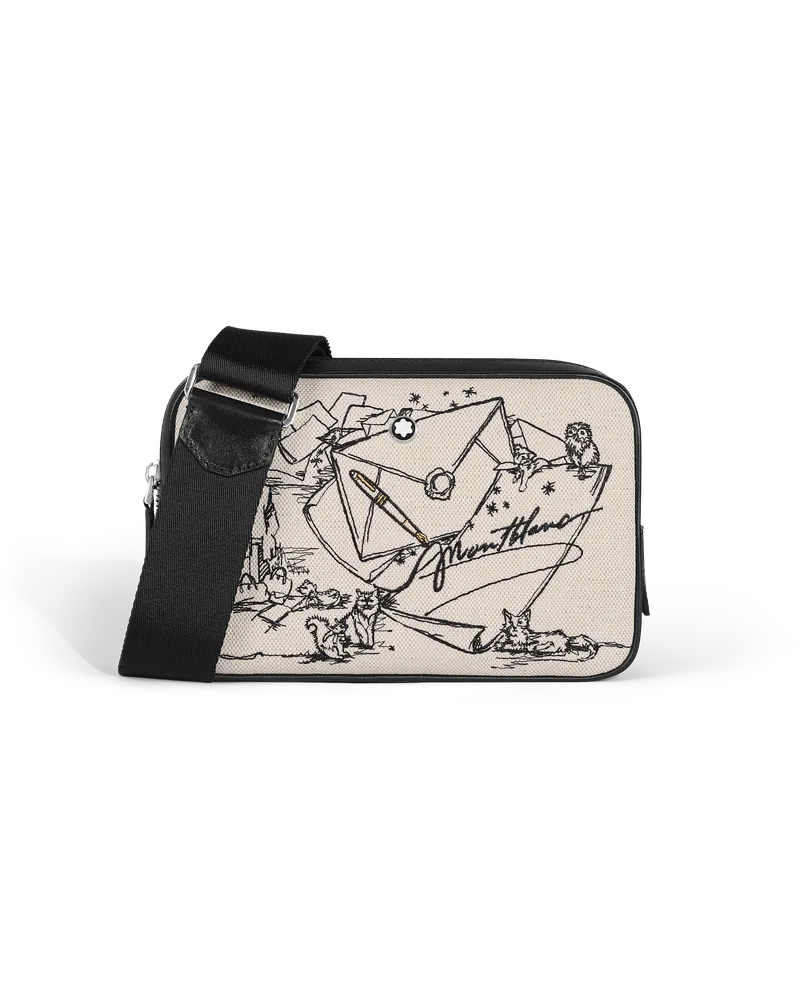 Montblanc Happy Holidays Mini-Crossbody - Elfenbein - Stoff und Leder - MB221231 - Messenger Bags Elfenbein