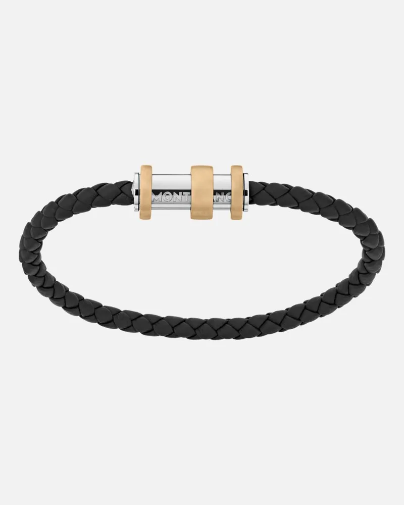 Montblanc 1858 Geosphere Armband Aus Leder Und Edelstahl - Armbänder - Schwarz Schwarz