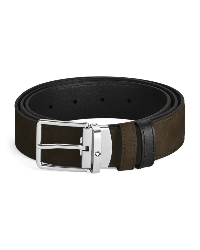 Montblanc Alltagstauglicher Wendegürtel aus Leder in Braun/Schwarz mit Schließe, 35mm - MB221008 - Gürtel 
