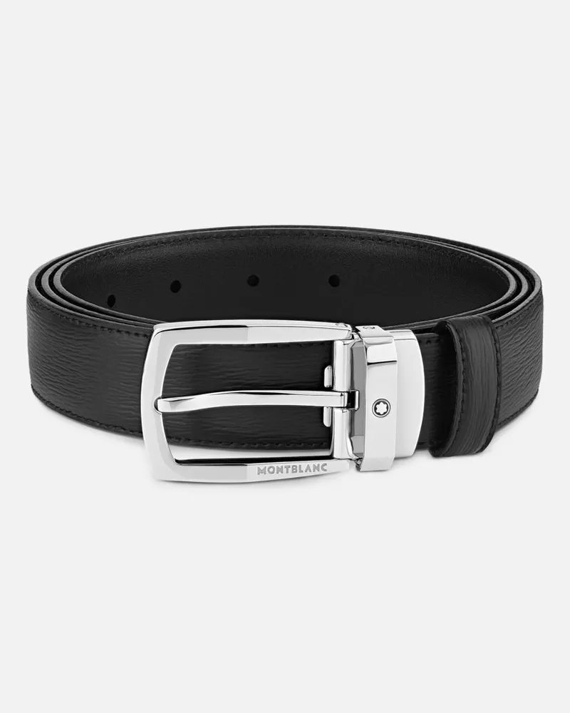 Montblanc Gürtel Aus Leder In Schwarz, 30 Mm - Gürtel - Schwarz Schwarz