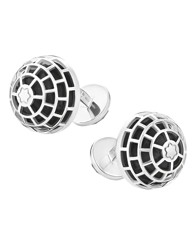 Montblanc Montblanc Meisterstück Manschettenknöpfe mit Onyx - 925er Sterlingsilber - MB128399 - Cufflinks 