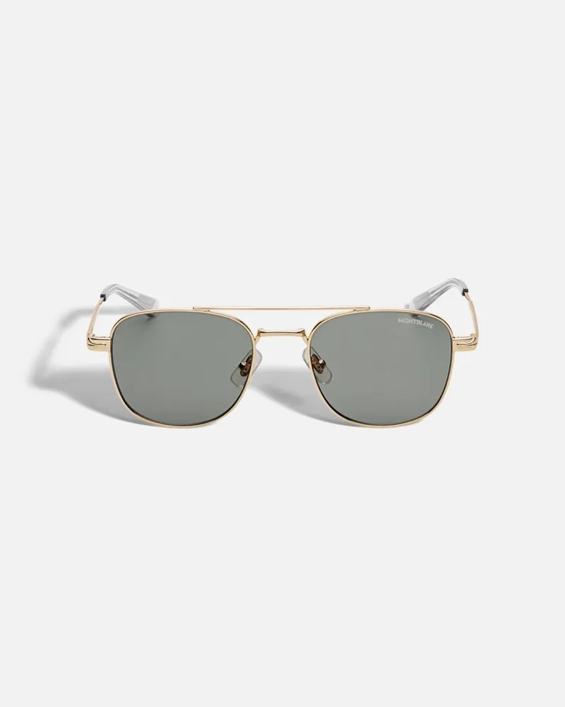 Montblanc Eckige Sonnenbrille Mit Goldfarbener Metallfassung - Sonnenbrillen - Gold Gold