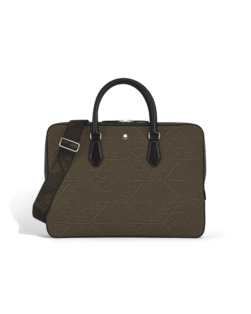 Montblanc Schmale Dokumententasche - Khaki - Stoff und Leder - MB220256 - Dokumententaschen Khaki