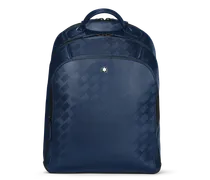 Mittelgroßer Rucksack mit 3 Fächern aus Extreme Leder - Tintenblau - Leder - MB198047 - Rucksäcke