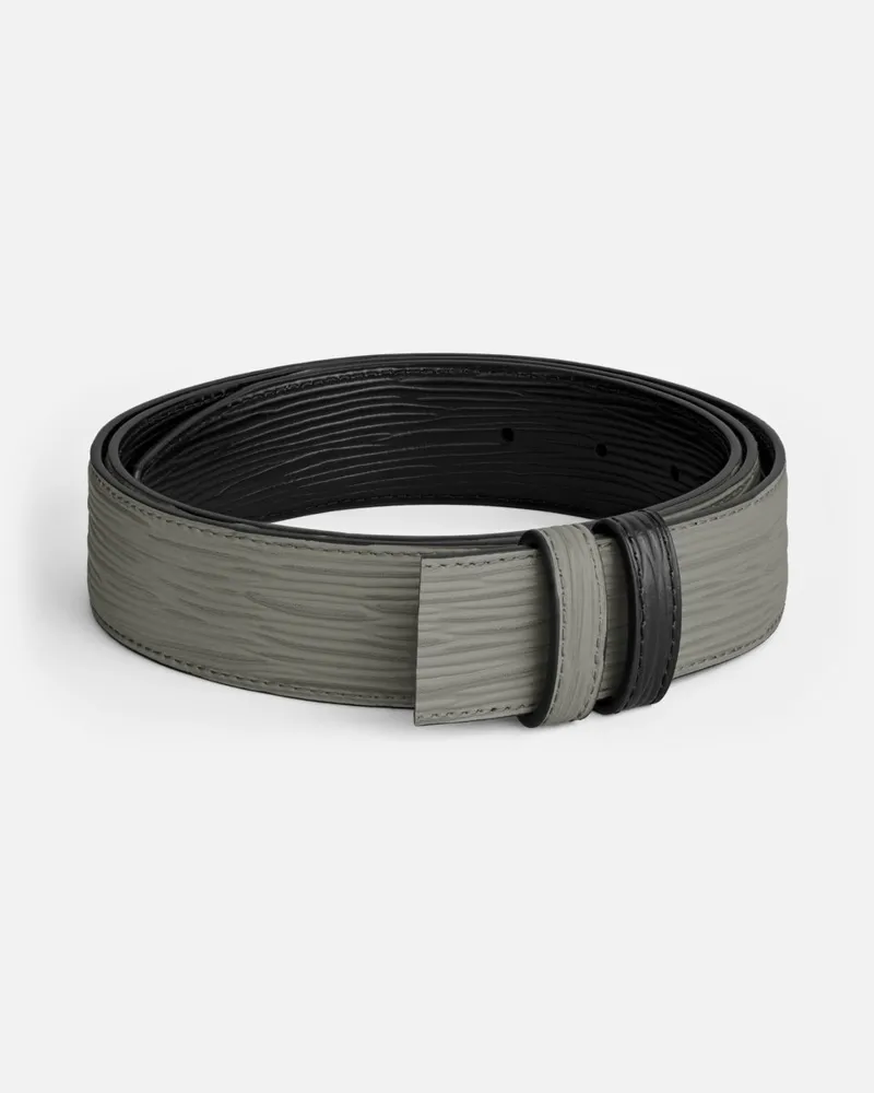 Montblanc Wendegürtel Aus Leder In Mittelgrau/schwarz, 35mm - Gürtel - Grau / Schwarz Grau