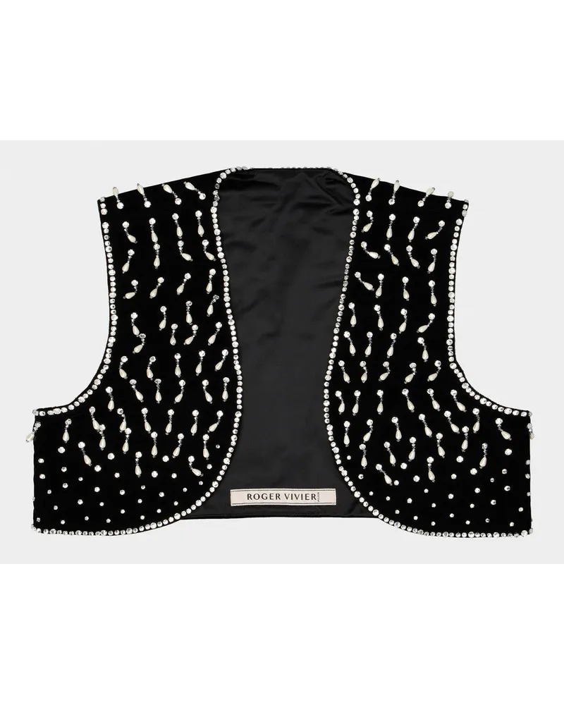 Roger Vivier Weste Viv' Choc aus Samt Schwarz