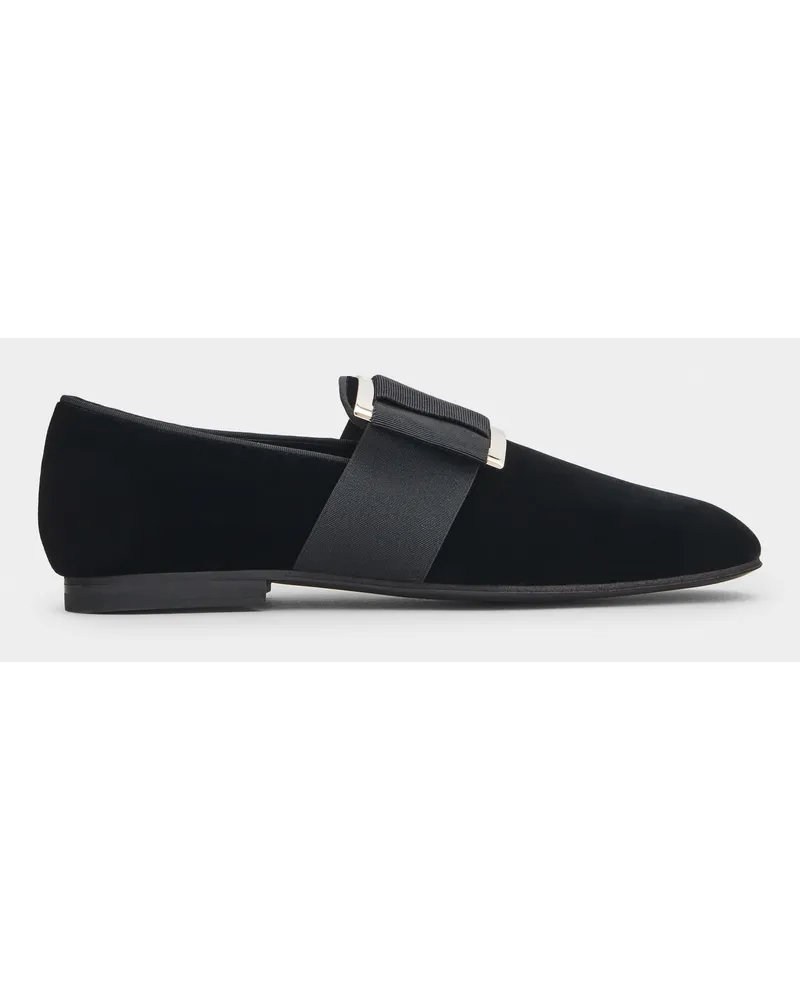Roger Vivier Loafer Tuxedo für Herren mit Metallschnalle aus Samt Schwarz