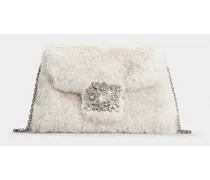 Tasche Mini Drapé aus Faux Fur mit Schnalle RV Bouquet Strass