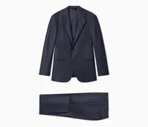 ASV Einreihiger Anzug aus der Manhattan Line aus Schurwolle mit Mikrostruktur