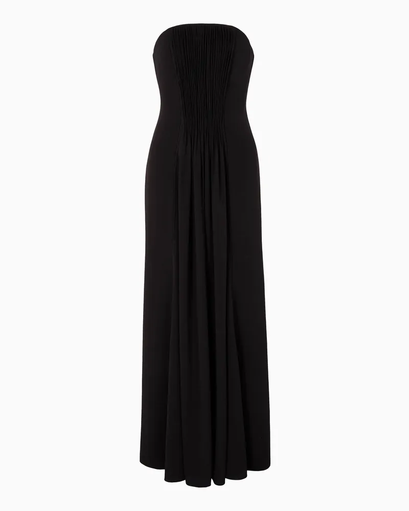 Giorgio Armani ASV Bustierkleid aus dreilagigem Seidengeorgette Schwarz