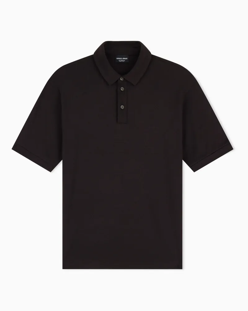Giorgio Armani Poloshirt aus reinem Kaschmir-Interlock Braun