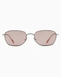 Giorgio Armani Sonnenbrille mit Rechteckiger Fassung Für Damen Silber