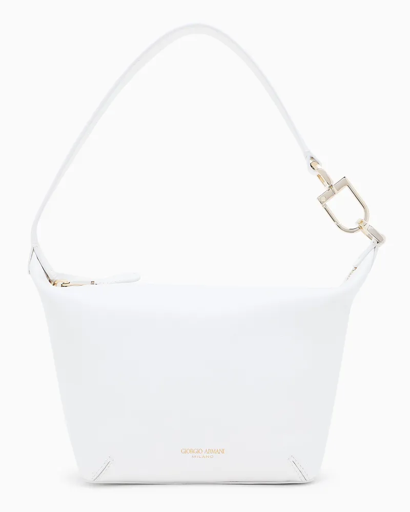 Giorgio Armani Hobo Bag la Prima Soft im Mini-Format aus Nappa Weiß