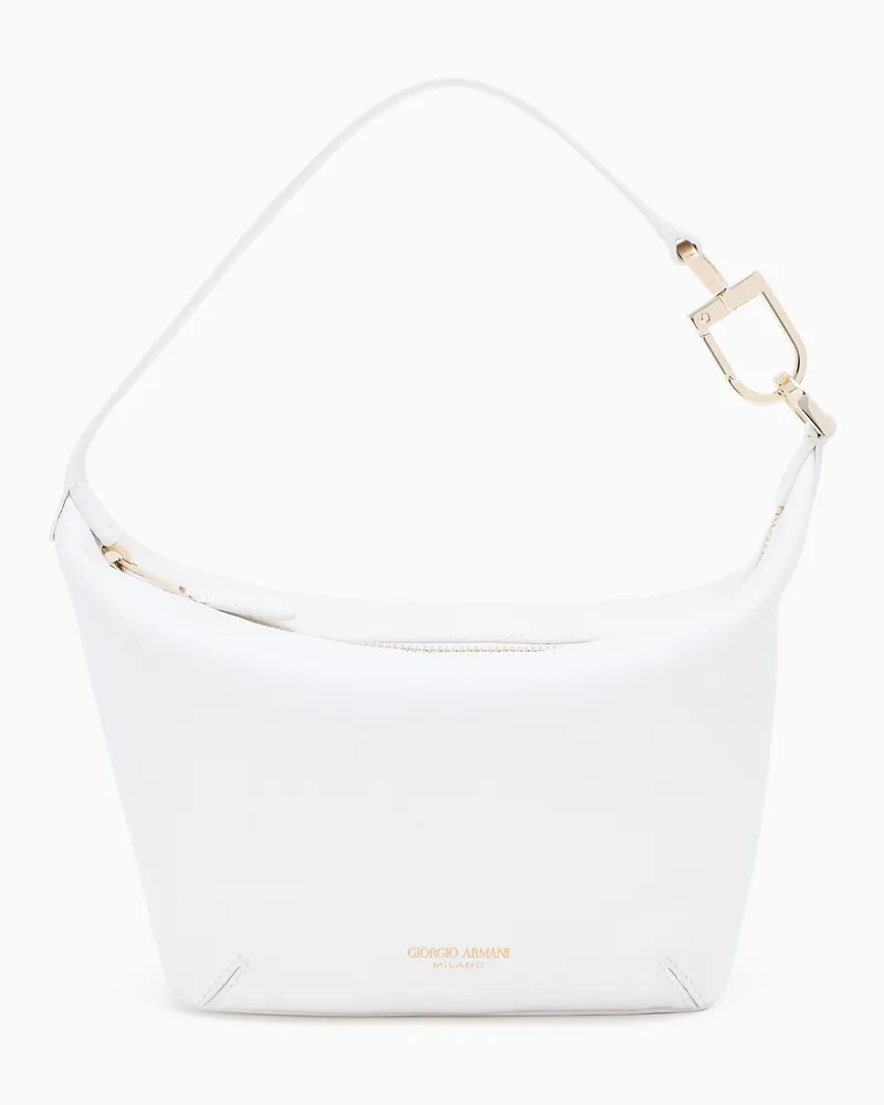 Giorgio Armani Hobo Bag la Prima Soft im Mini-Format aus Nappa Weiß