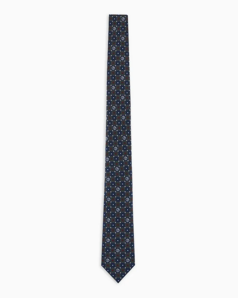 Giorgio Armani Krawatte aus bedruckter Seide Blau