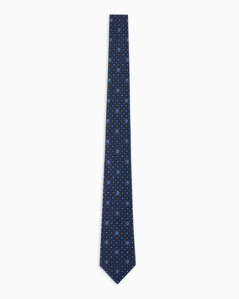 Giorgio Armani Krawatte aus bedruckter Seide Blau